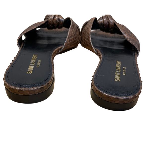 Saint Laurent Snake Skin Bianca Slides Women's Size 36 (US 6) Floor Model NEW - Picture 3 of 7